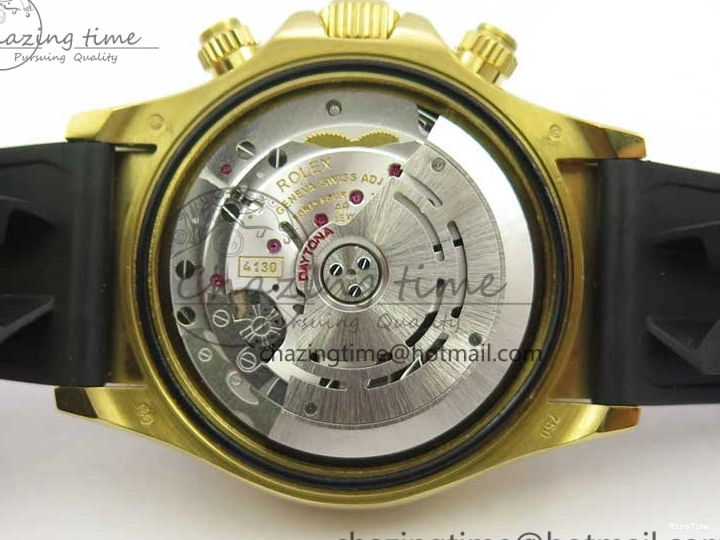 MiroTime 0124 Daytona 116589RBOW YG Rainbow Crystal BLF Best Edition Black Dial on Rubber Strap A EasyMatch 3238